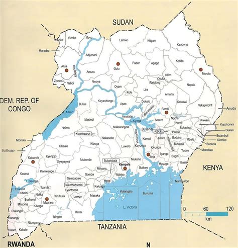 district map of uganda|Administrative Map of Uganda .